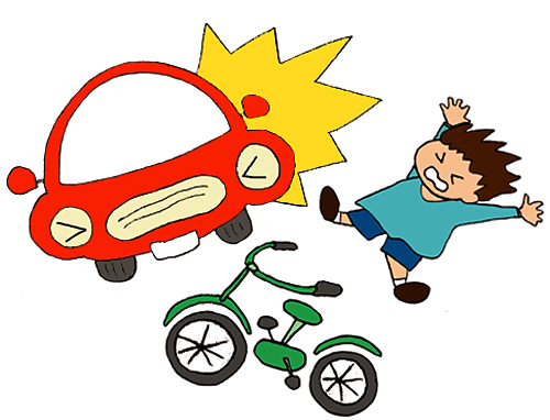 交通事故(車にはねられた園児)のイラスト